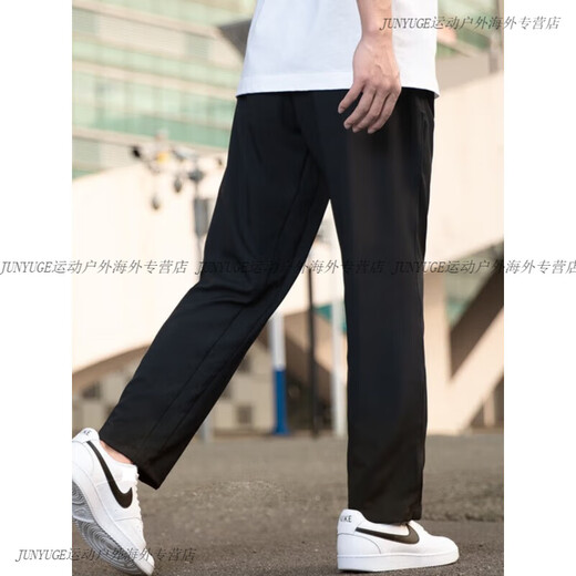 耐克（NIKE）裤子男裤夏季跑步休闲梭织薄款长裤宽松直筒裤速干运动裤 DM6627-010 速干梭织 直筒裤 S 推荐100-120斤
