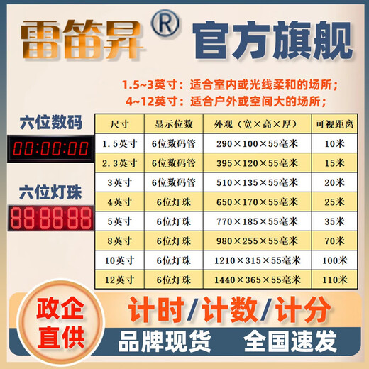 雷笛昇比赛计时器套装大屏秒表跑步马拉松训练篮球会议足球裁判支架手拍 单面1504充电款 【含手拍+支架】