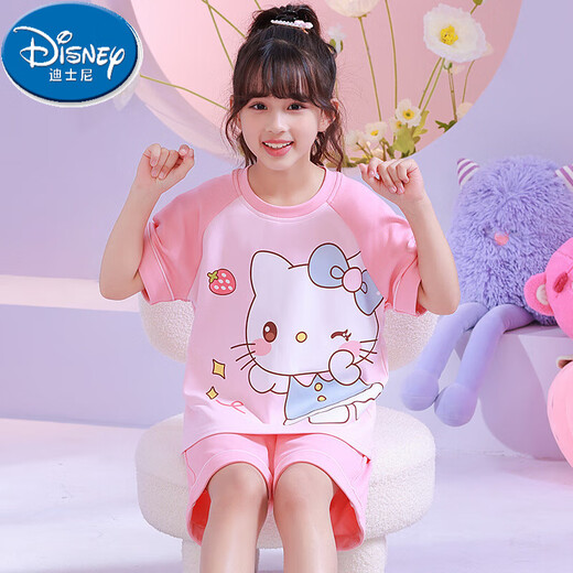 Детская пижама Disney Pure Cotton Cotton Completed Summer Thin Beaver Ruby Loppy Cartoon Little Girl Home Clothing Set 6626# Pikachu 170 размер 16 высота (138-145см)