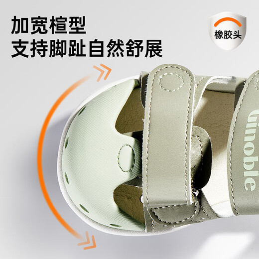 Genopu Children's Sandals Summer Soft Sole Breathable Rubber Head Children's Toddler Shoes 18 Months - 5 Years Old Functional Shoes GY1319 Eucalyptus Green 27 170mm Suitable for Foot Length 166-175mm