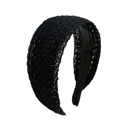 Middle-aged and elderly hairbands to cover white hair, super wide-brimmed women's hairbands to press hair, wash face, non-slip hairpins, fashionable hairbands, black 5 cm