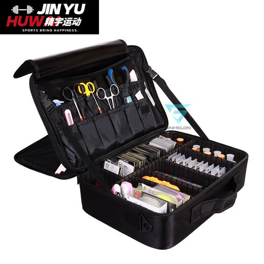 Zailu fishing gear storage bag multi-functional storage box fishing supplies equipment fishing gear bag fishing tool box accessories box te large three-layer 40*29*14