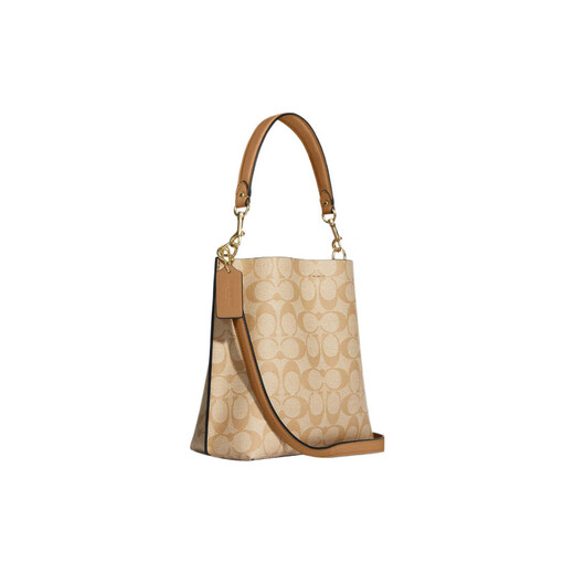 Coach (Coach) Molliebucket22 Klassische altmodische Snap-Close-Leinwand mit Leder-Eimer-Bag-Umhängetasche kleines Frauen-Basispaket (Bag + Dust Bag)
