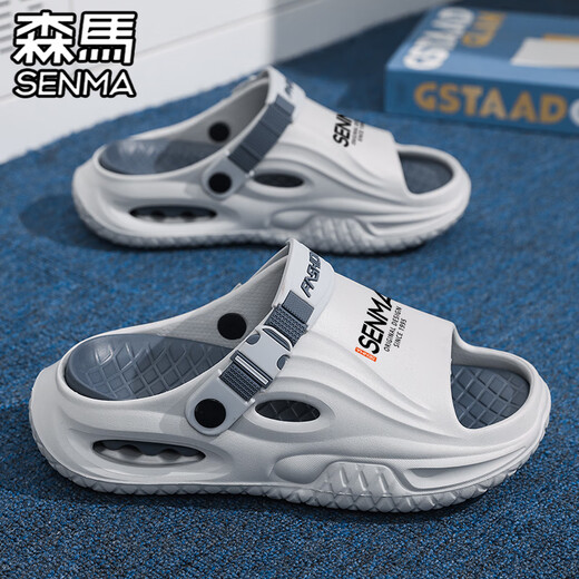 Senma Slippers Los hombres usan chanclas espesas de desgaste, resistentes a la mierda y resistentes a las mierda para hombres en verano, adolescentes anti-deslizamiento y sandalias de playa anti-dodores verdes 40-41