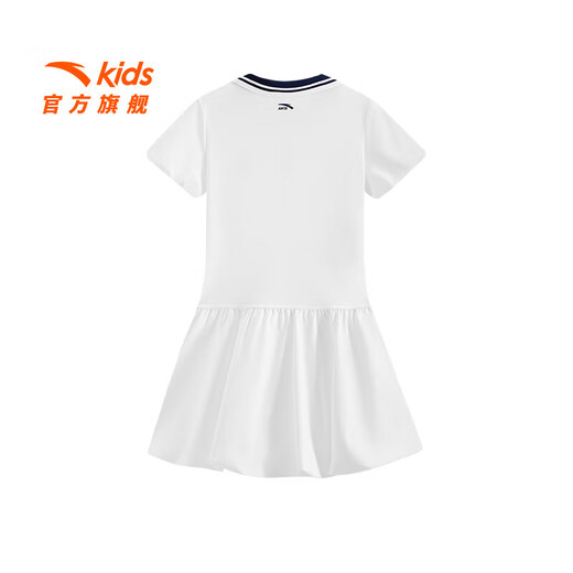 Anta Children's Skirt Girls' Clothing 25 Autumn Trend Comfortable Fashion Lapel Short T Skirt Student Sports Dress Pure White-1 150