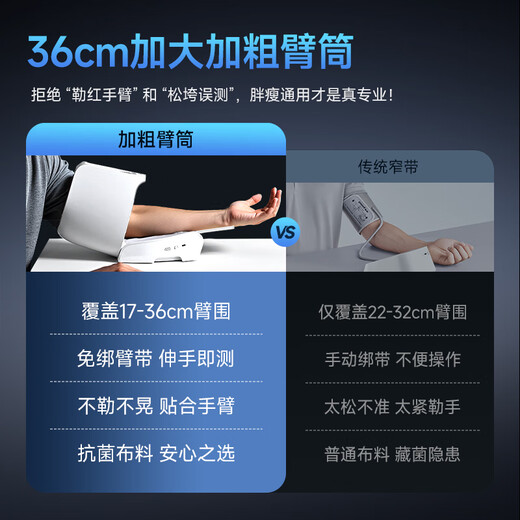 鱼跃（Yuwell）臂筒式全自动电子血压计YE698家用血压仪医用高精准老人房颤语音