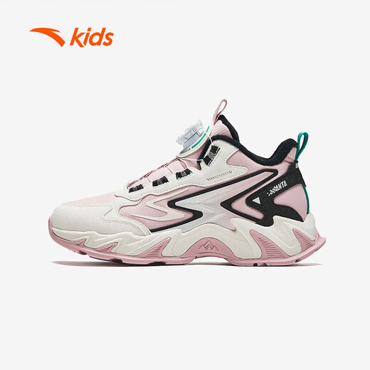 ANTA Children's Cotton Shoes Shanchuan 25 Autumn and Winter New Product Warm and Velvet Outdoor Sweet Knob Button Anti-Ski Boots for Big Girls, Rigid and Soft Pink/Ivory White/Basic Black-1 37 Inner Length of Shoe 23.5cm