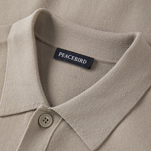 PEACEBIRD Men's Wool Cardigan Spring Fashion Brand Men's Cardigan B1EAE1318 Khaki 1 (Loose) S