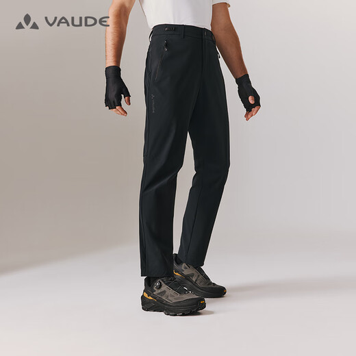 巍德（VAUDE）速干裤男户外商务休闲裤柔软抗皱吸湿排汗轻薄透气徒步直筒长裤 VAUDE黑-701 【新款】 XL