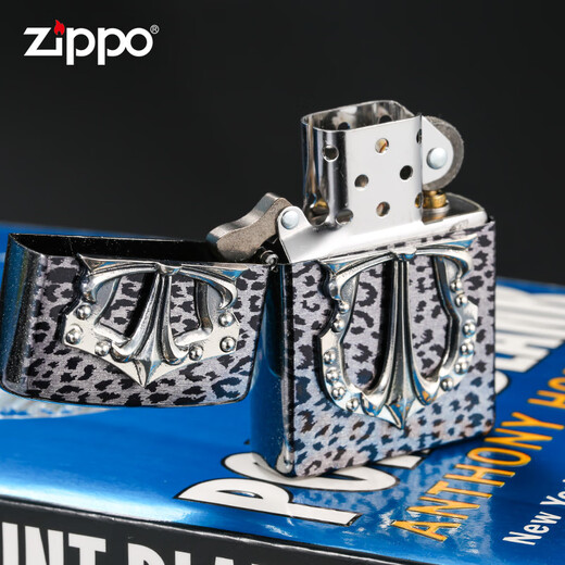 Zippo plus léger authentique éolien American Original Leopard Print Sticker Texture Men's Collection Grade Lighter Leopard Print Gold [La nouvelle machine ne contient pas d'huile] TC9901TZ