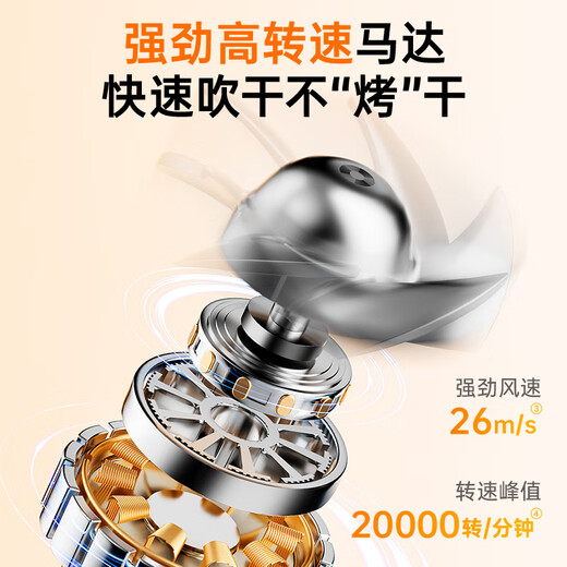 【95成新】苏泊尔（SUPOR）5亿负离子护发电吹风 可折叠便携速干吹风机 家用宿舍风筒 EHDL-F844A 米橙 送女友520情人节礼物 