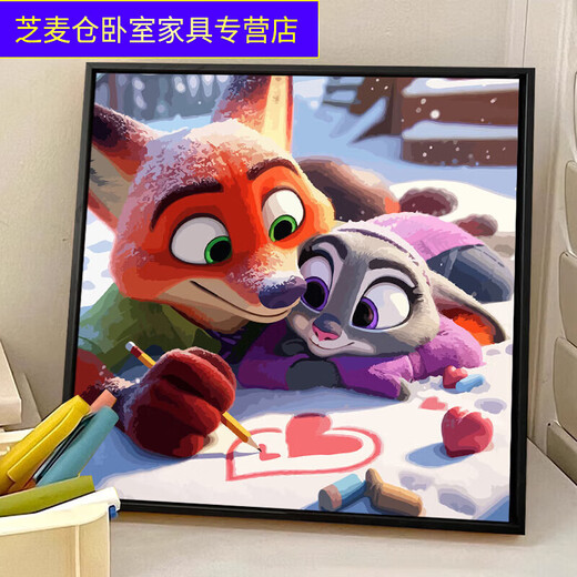Clcey Crazy Zoo City Цифровая масляная живопись Симпатичная мультипликация Crazy Zoo City Цифровая масляная живопись SJ13553 20*20см.