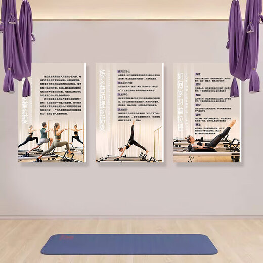Sailoto Pilates hanging painting, body fitness, yoga studio, cultural wall, environmental creation, decorative painting, yoga classroom inspirational 01+ Pilates Medium