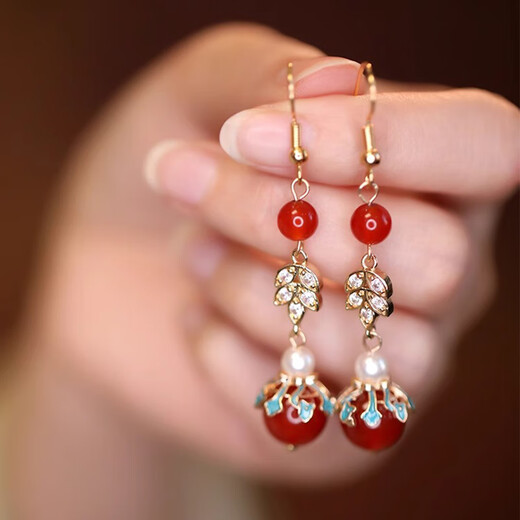 Lu Shanwu new Chinese style earrings for women Chinese style long tassels high-end antique Hanfu cheongsam engagement wedding temperament earrings new Chinese style long tassel earrings suspended box