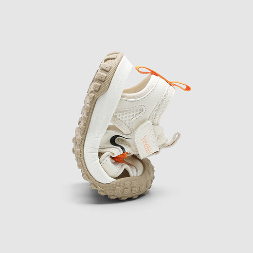 YEEHOO children's shoes, children's sandals, girls' summer new style, breathable baby soft sole, non-slip, baby boy's shoes with Velcro, beige size 29, recommended foot length 17.4-18.1