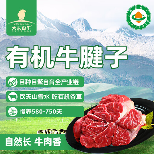 天莱香牛新疆有机牛腱子肉1斤谷饲国产牛肉生鲜酱卤牛肉清真【真原切】