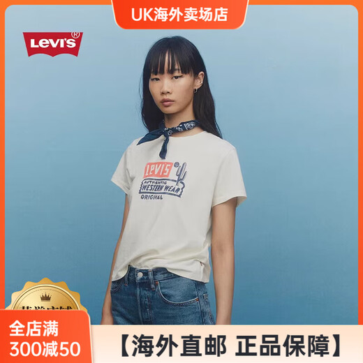 李维斯（Levi's）【日本直邮】Levi's夏季女士美式针织休闲印花短袖T恤A9276春夏休 粉色 XS