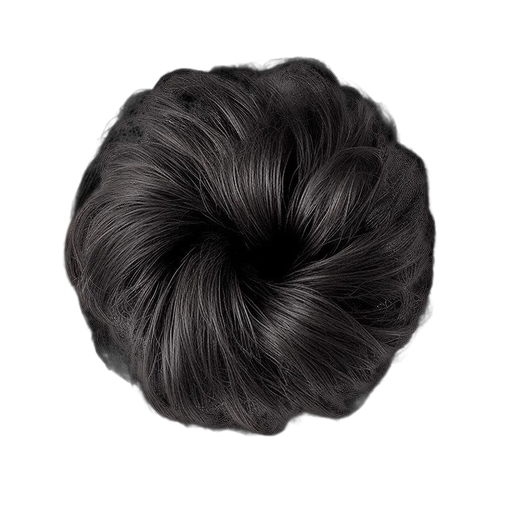 Jiao Xuefei ball head wig, real hair hair band, natural black, updo hair package artifact to increase hair, high skull hair package, ancient style flower bud head