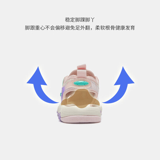 Macedonia Children's Sports Sandals 2025 Summer Hollow Breathable Toe Shoes Knob Buckle Children's Beach Shoes Pink Purple 26