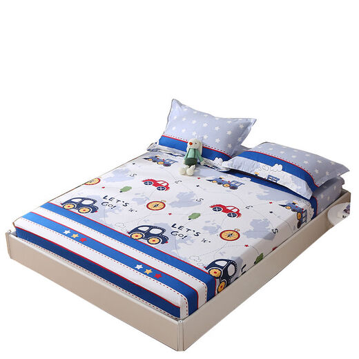 Customized children's pure cotton bed sheet single piece cartoon baby bed cover cotton non-slip thin mattress cover Simmons protective cover Lan Auto 60x120x5cm reserved for shrinkage