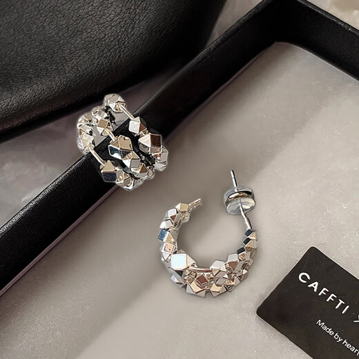 RSRDDY Old Phoenix 9999 sterling silver broken silver unique earrings girls fashion temperament sparkling earrings 2025 new pair of broken silver earrings