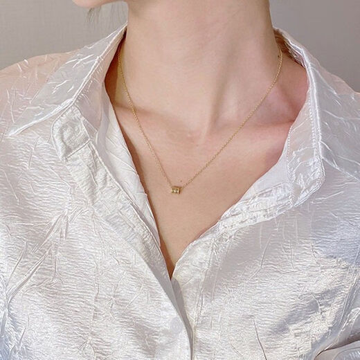 KZD old phoenix non-fading small waist necklace women's light luxury niche ins style sweater chain clavicle chain titanium steel color preserving non-fading waist gold o chain