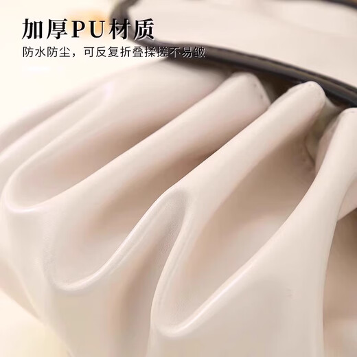 Shouli Cosmetic Bag Women's Large Capacity Lazy Portable Outing Drawstring Light Luxurious Partition Cosmetic Storage Travel Toilet Bag Off-White Second Generation Waterproof/Large Capacity Upgraded Model - Cosmetic Bag 1 Pack