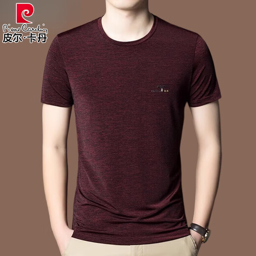 Pierre Cardin Cotton T-Shirt Herren kurzärmelige runde Hals Sommer Dünne Freizeit-Eis-Seiden-T-Shirt Trendy Herren Sommerkleidung 9902 Weiß [neues Produkt] S 165 Empfohlen 100jin [Jin gleich 0,5 kg] -120jin [Jin gleich 0,5 kg]