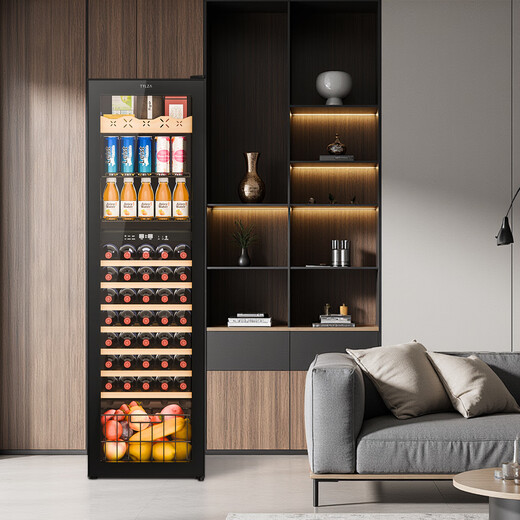 TYLZA wine cabinet, ice bar, thermostatic cabinet, display cabinet, wine and tea refrigerator, fresh-keeping beer beverage, multi-functional home living room, kitchen, office refrigerator TW-208 dual temperature zone red wine ice bar model, four-in-one, 40 bottles