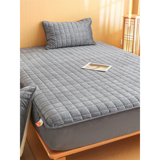 Mengjie Home Textiles 2025 New Winter Class A Baby Velvet Quilted Sheet Baby Velvet Sheet Three-piece Set Milk Velvet Bed Starry Sky Gray Single Sheet 90cm*200cm