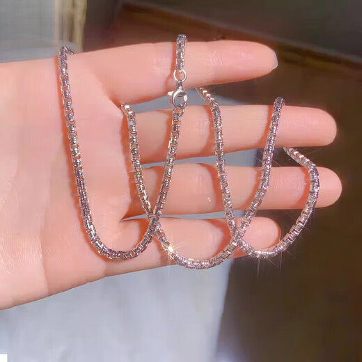 Junshi quality 18 platinum necklace men's platinum men's necklace new diamond snake bone chain pt still ring necklace 5 points 5mm*55cm*40