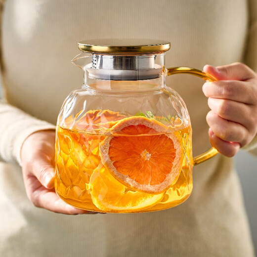 Yipot Tea Teapot Glass Cooling Kettle High Temperature Resistant Cold Water Kettle Large Capacity Cooling Water Cup Home Teapot Set 1450ML Cooling Kettle