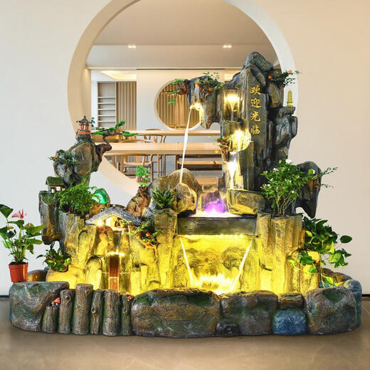 Large rockery fountain flowing water hotel office villa courtyard balcony club Fengshui rotund fish pond fortune landscape 686 large rockery [long 155* width 89* height 160c