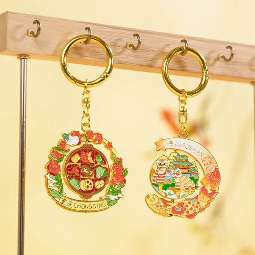 Cat's Sky City (MOMISKY) Metal Rotating Keychain Creative Birthday Gift Girl Foshan-Swivel Metal Pendant