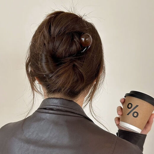Kopfschmuck Retro Fleischbällchen High-End einfach 2025 Haarnadelhaarnadelhaarpin Französische Haarzubehör Temperament New Style Hair Clip Kopfschmuck Perlen U-förmige Haarnadel-Weiß-Perlen
