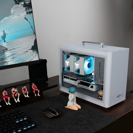 AMD Ryzen R5 9500F/7500F/5060TI/9060XT graphics card student dormitory pure white mini mini host desktop computer host assembly small computer DIY complete machine configuration four | R5 7500F/RTX5060