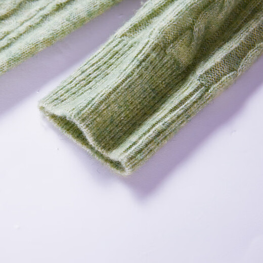 Xiangying Retro Cable Knit Cardigan Women's Short 2025 Winter New Lazy Style Long Sleeve Round Neck Sweater Jacket Milk White Green S 155/80A/85-95Jin Jin equals 0.5 kg