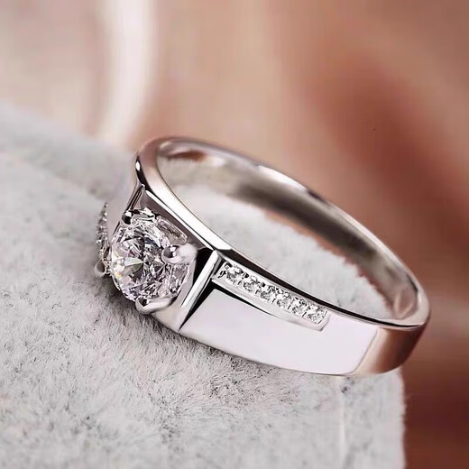 Pt950 platinum men's ring platinum diamond moissanite ring diamond ring ring ring for boyfriend's birthday gift light luxury four-claw smooth men's ring 1 carat size 21
