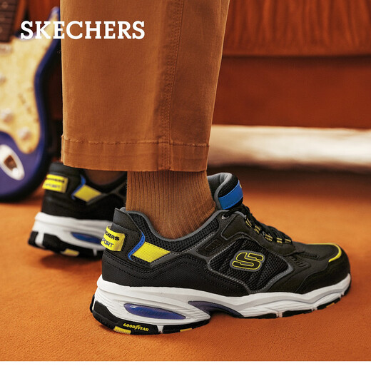 SKECHERS autumn and winter men's shoes thick sole heightening dad shoes soft sole comfortable casual shoes versatile sports shoes 237145