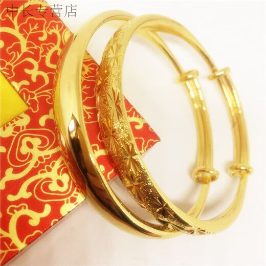 He Jiagong Lao Phoenix 999 Gold Pure Gold New Fashion Bracelet Bracelet Women's Glossy Gold Bracelet Bright Surface Feeling 10MM Width 10MM Opening Gypsophila Same Style Bracelet