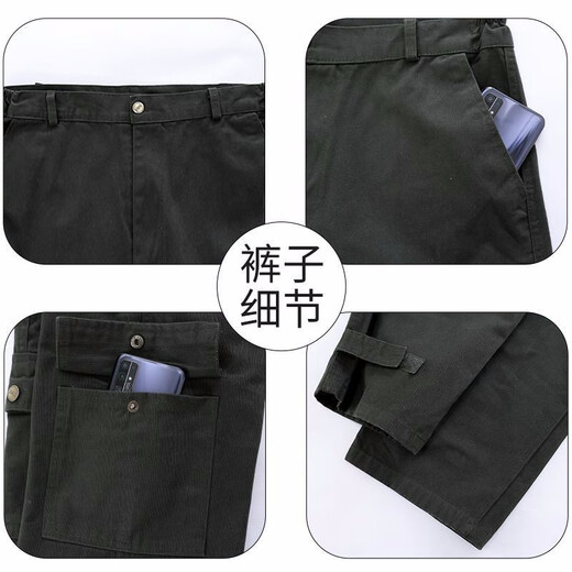 玺境 纯棉加厚电焊防烫工作服套装男女春秋加厚耐磨迷彩服电焊劳保服 纯棉军绿681套装【上衣+裤子】 185/3XL(160-170斤)