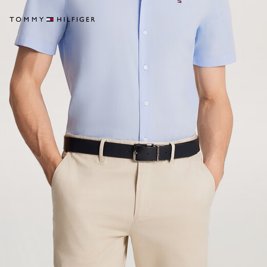 
TOMMY HILFIGER [Double-sided] Men's retro pin buckle leather business casual belt belt AM0AM12053 Black BDS 95cm