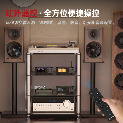 DOUK AUDIO D1 Bluetooth power amplifier digital screen VU meter with PFFB high-pass filter 300W power amplifier D1 power amplifier