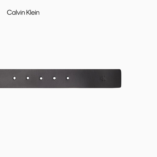 Calvin KleinJeans男士双面用商务休闲绅士风ck字母满印针扣腰带皮带礼物 V1D-太空黑/细纹灰 85cm