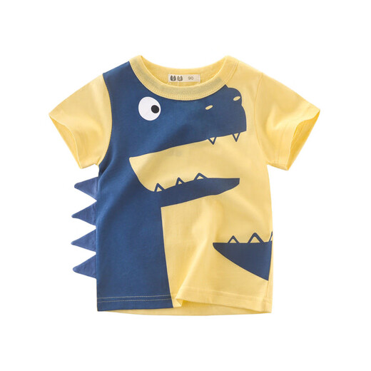TTPMER Summer Boy Kurzarm T-Shirt Cotton Cartoon Dinosaurier Design Ins Style 9716 Militärblau 120