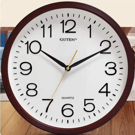 Guten Wanduhr Wohnzimmer rund moderne einfache europäische Retro-Uhr GT3889-3 Holzkorndurchmesser 32 cm