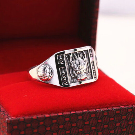 GAUSS CARLER old phoenix pure silver ring men's sterling silver 999 men's adjustable dad Fu Zilong wide face domineering silver jewelry gift, imported style, about 9g of the same style