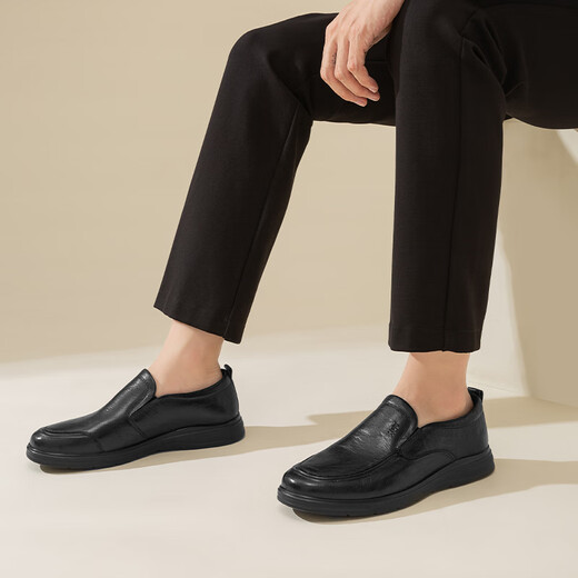 
Red Dragonfly Left Month Leather Shoes 25 Spring Soft Side Shoes Business Casual Shoes Cowhide Men's Shoes WTA15051 Black 40