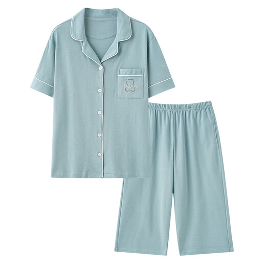 Yalu Mother Cardigan Pyjamas für Frauen im Sommer Baumwoll kurzärmelige Kumpelhosen Großgröße dünner Stil mittleren Alters und ältere Mütter Home Clothing Set 9898# 3xl [Vorgeschlagen 160-180jin [Jin gleich 0,5 kg]]