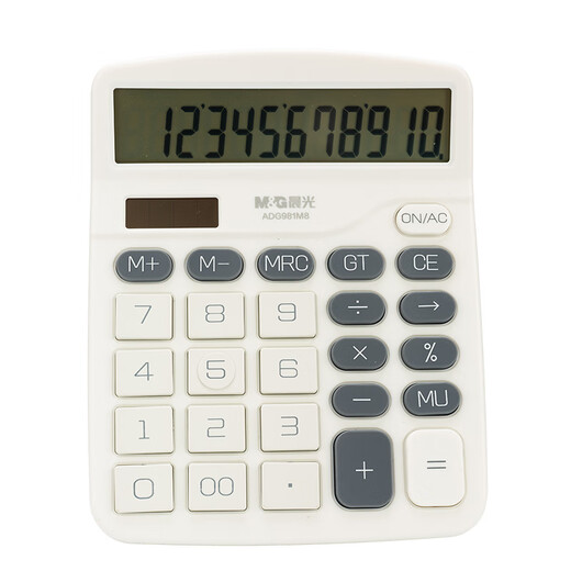Morning Light (M/G) ESG low-carbon environmental protection 837 desktop calculator solar desktop computer 12-bit large screen calculator Office supplies Single package White ADG981M8I